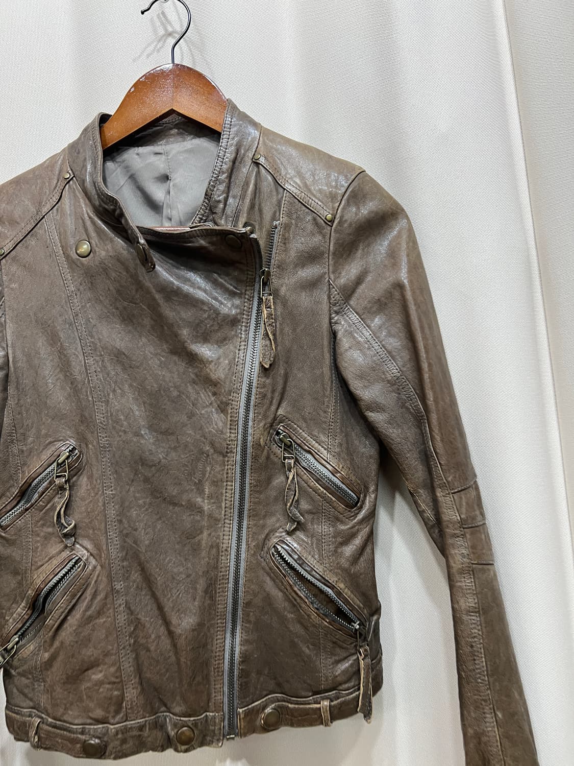 빈티지 여성 양가죽 라이더자켓 상품이미지4