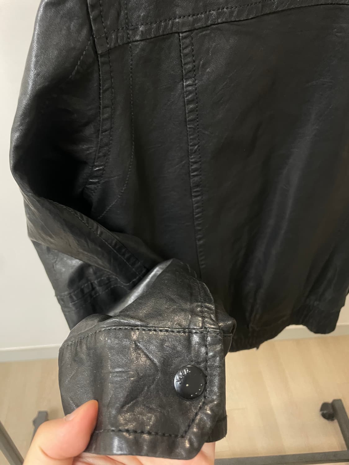 (100) 양가죽 봄버 블루종 레더 자켓 상품이미지4