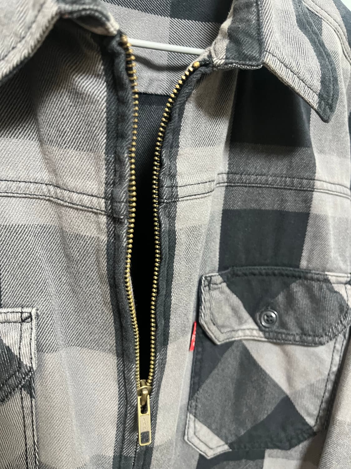 리바이스 레드탭 블랙 체크 셔츠 자켓 XL 상품이미지4