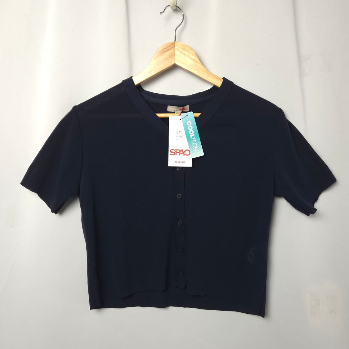 새상품) 여 S 스파오 크롭 가디건 네이비,12000 상품이미지1