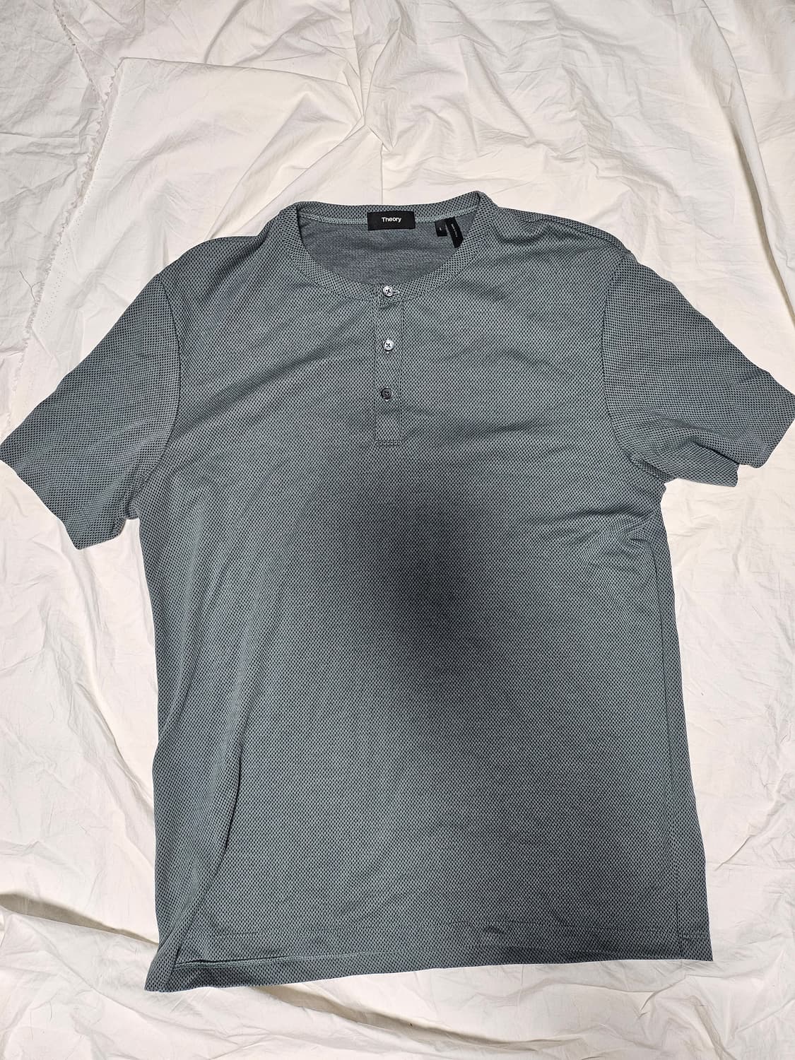 띠어리 헨리넥 매쉬 반팔 티셔츠 L 상품이미지1