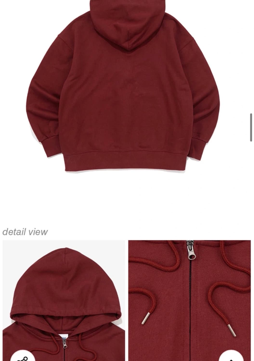 넷소셜클럽 후드 집업 버건디 M 상품이미지2