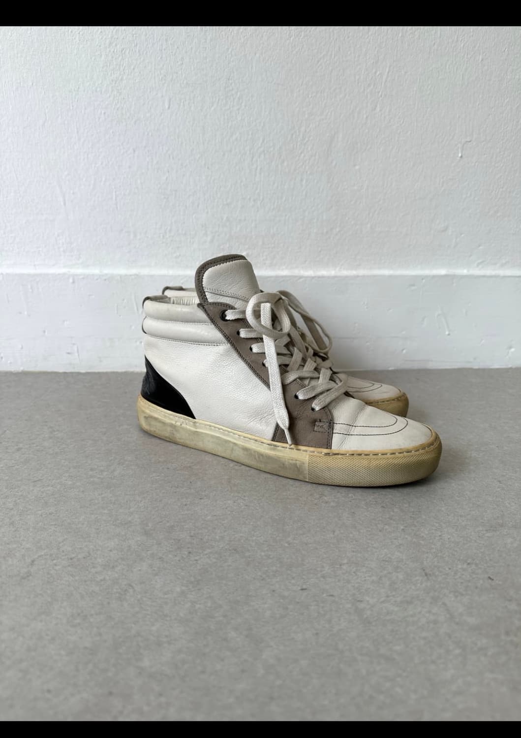 생로랑 2000s YSL 화이트 레더 하이탑 상품이미지3