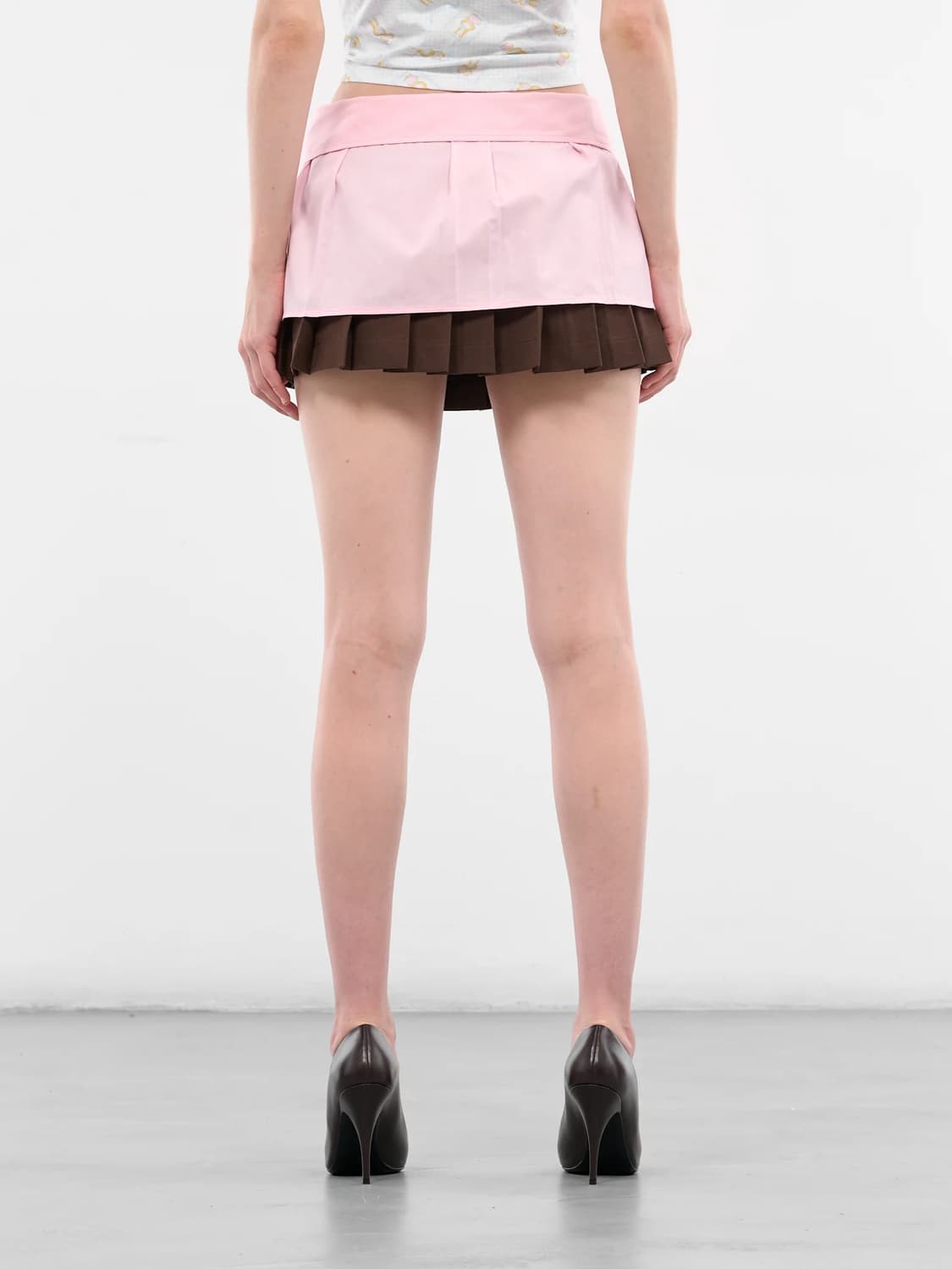 [S,M]애슐리 윌리엄스 25fw 레이어드 카라 스커트/핑크 상품이미지4