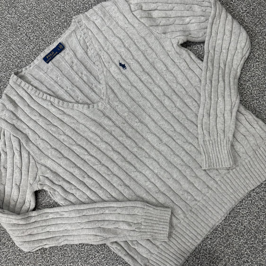폴로 랄프로렌 브이넥 케이블 니트 상품이미지2