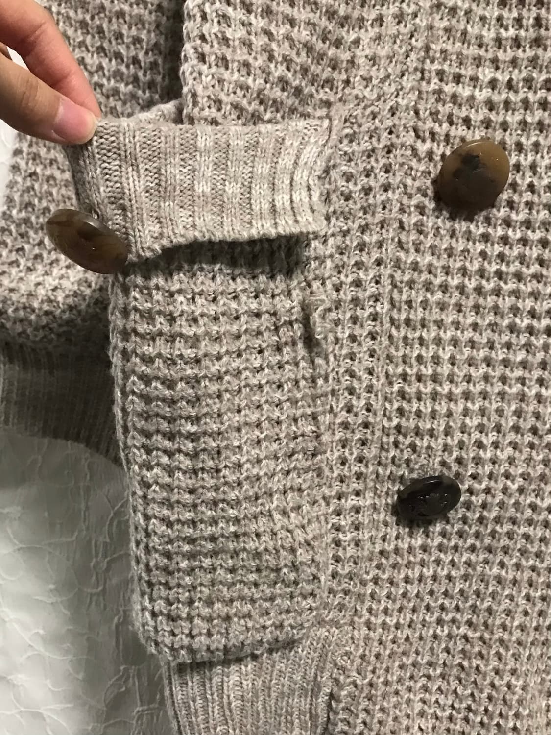 빈티지 니혼진 너드 더블 버튼 카라 니트 가디건 상품이미지4