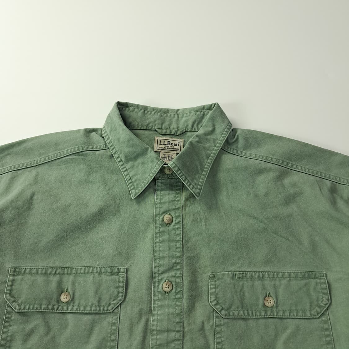 CK501 XL 엘엘빈 90s 워시드 세이지그린 워크 셔츠 남방 상품이미지2