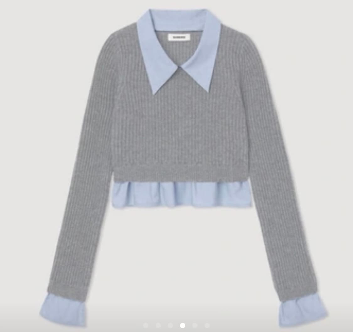 산드로 캐시미어울 크롭니트 상품이미지2