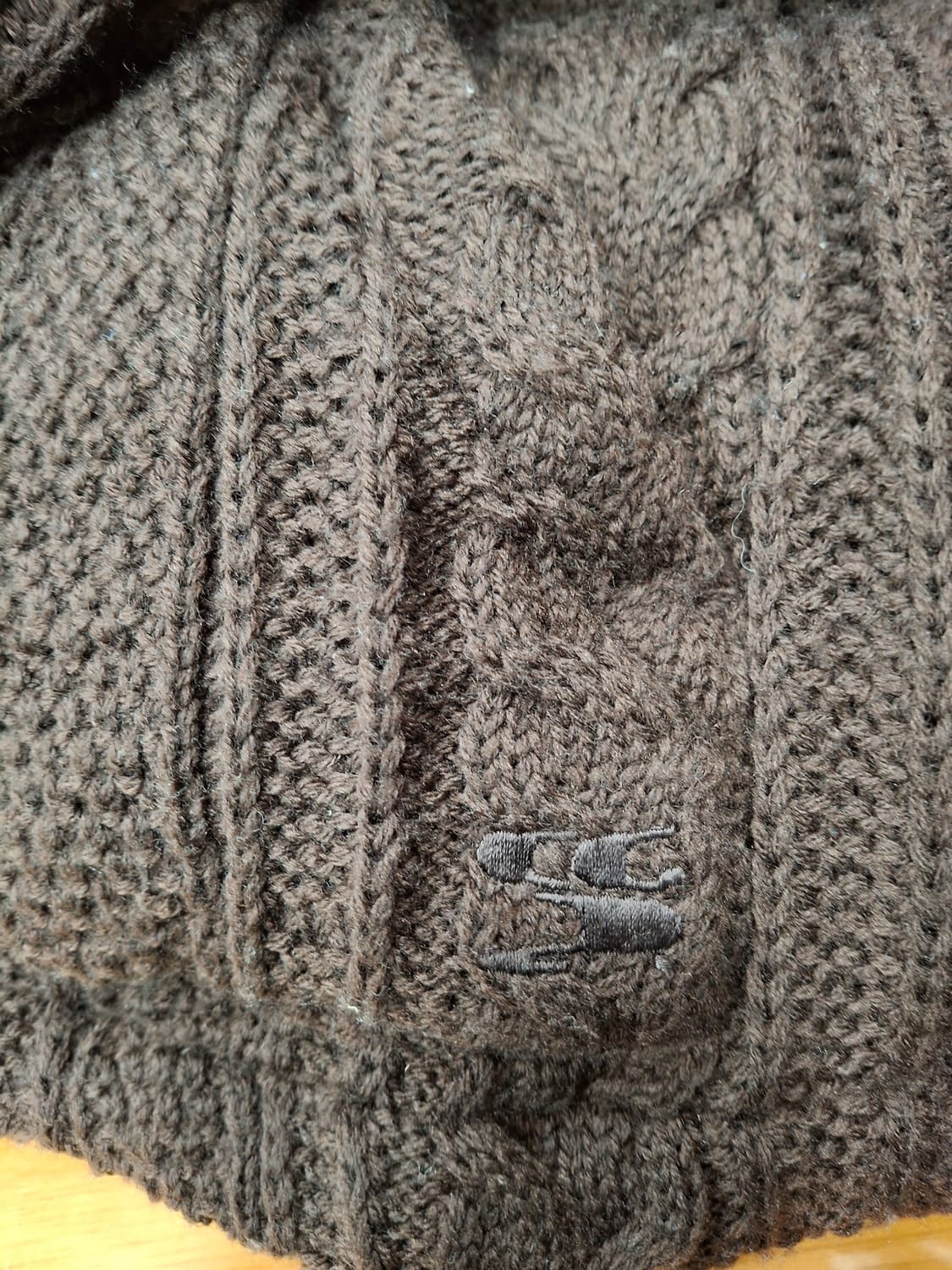 Code:graphy 브라운 케이블 니트 크롭 패딩 S 상품이미지4