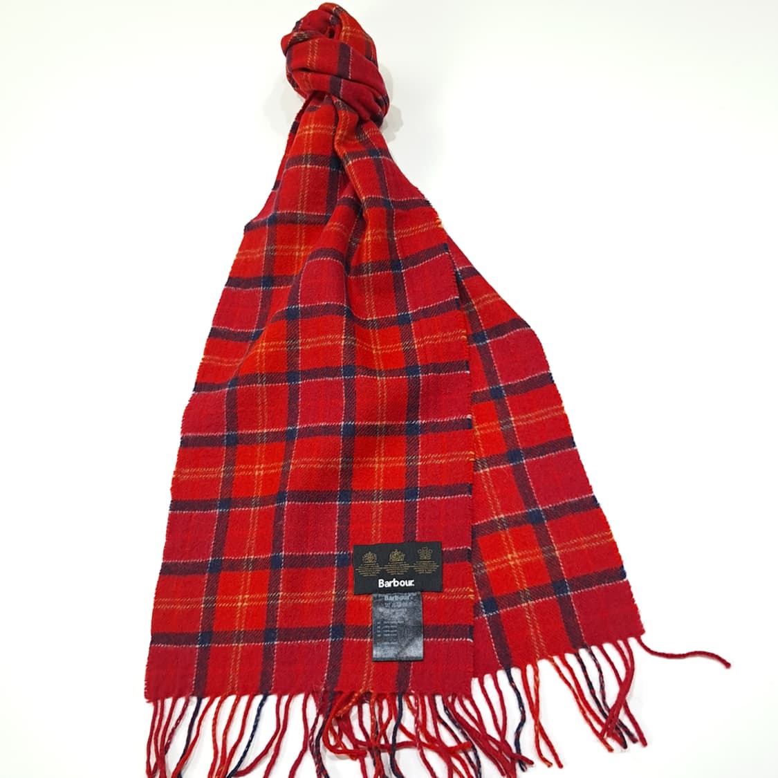 MX495 바버 램스울 레드타탄체크 레드 머플러목도리 상품이미지2