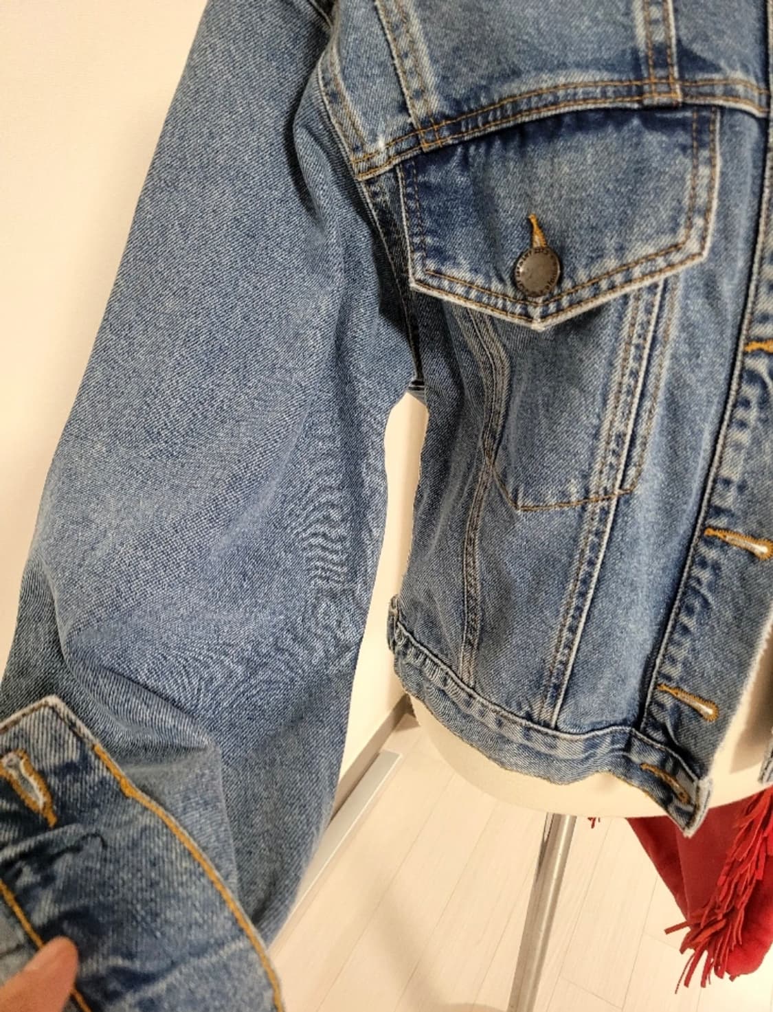 [Maje] 마쥬 정품 백레터링 크롭 데님 자켓 (36사이즈) 상품이미지3