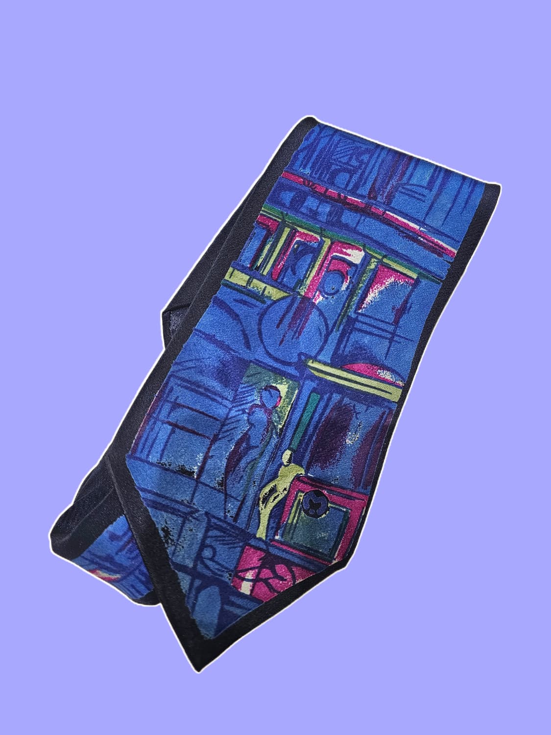 Mila schon 드로잉 패턴 실크 넥타이 상품이미지1