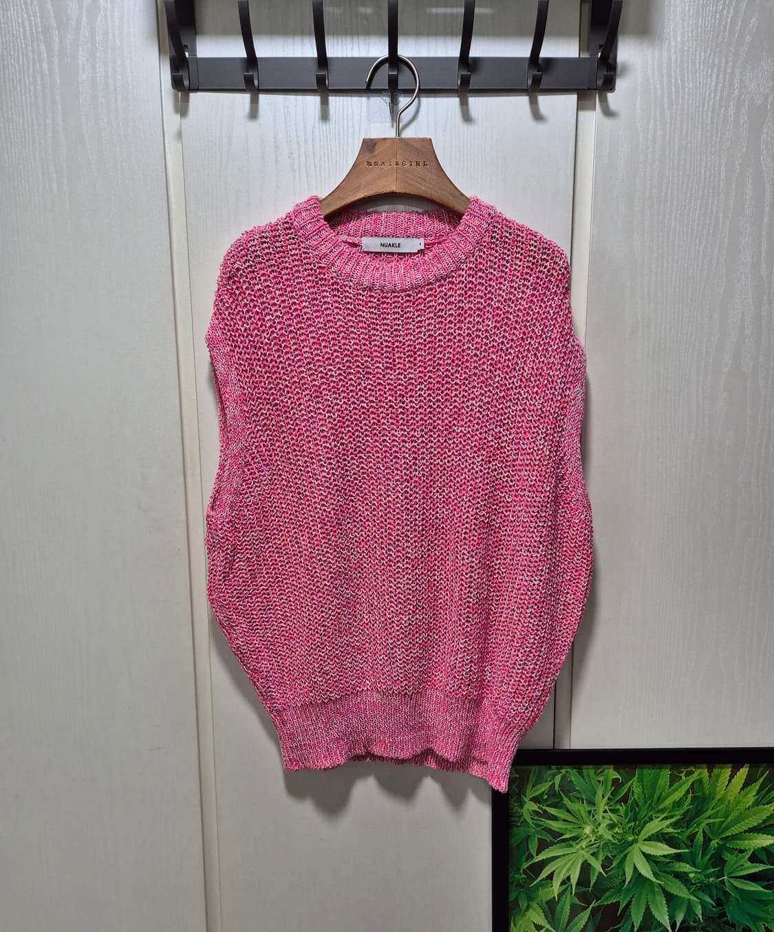 (세일)(새상품)NUAKLE 핑크 여름니트 베스트 상품이미지1