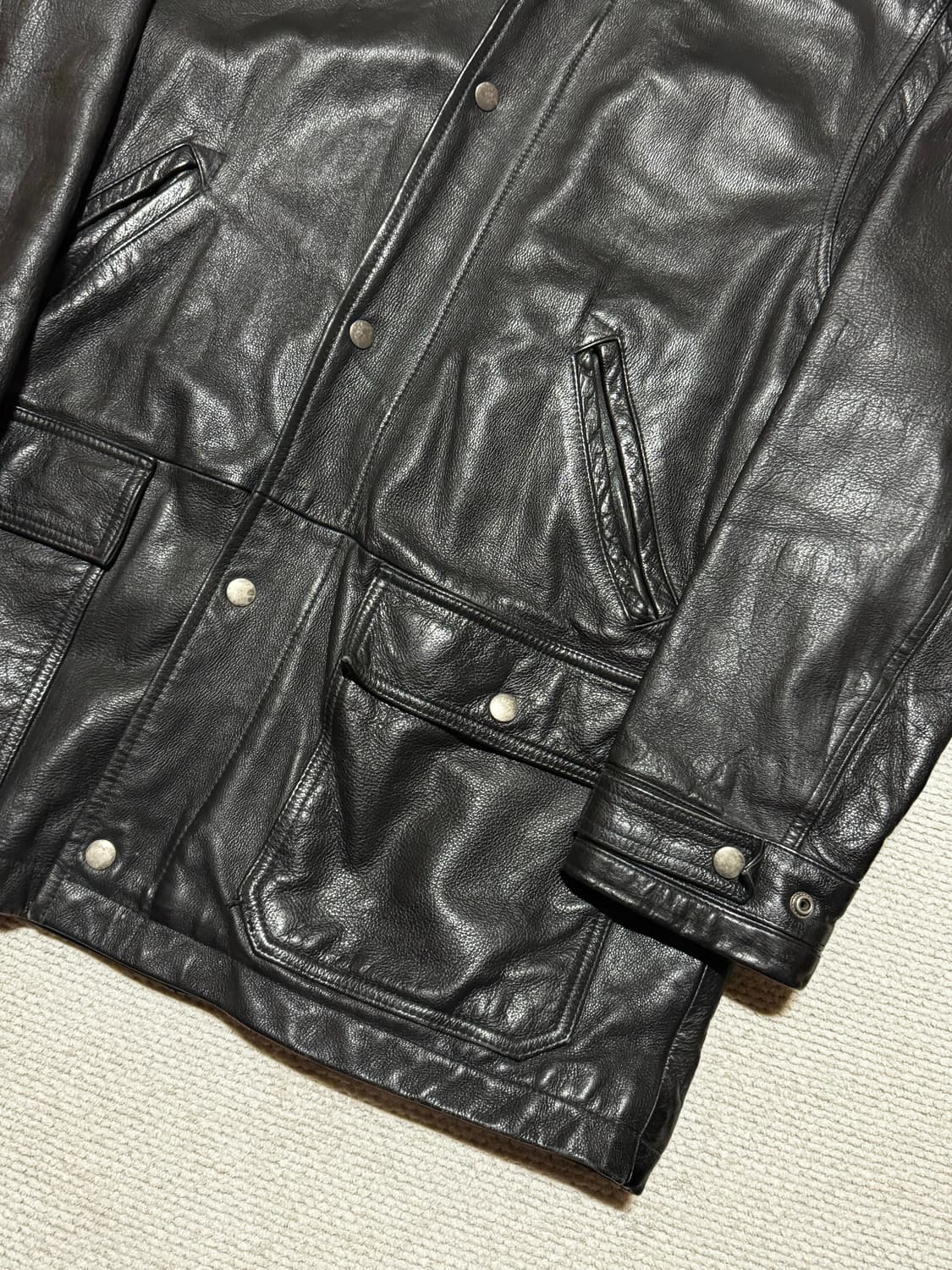 90s 올드 갭 프리미엄 카우레더 코트 L 상품이미지3