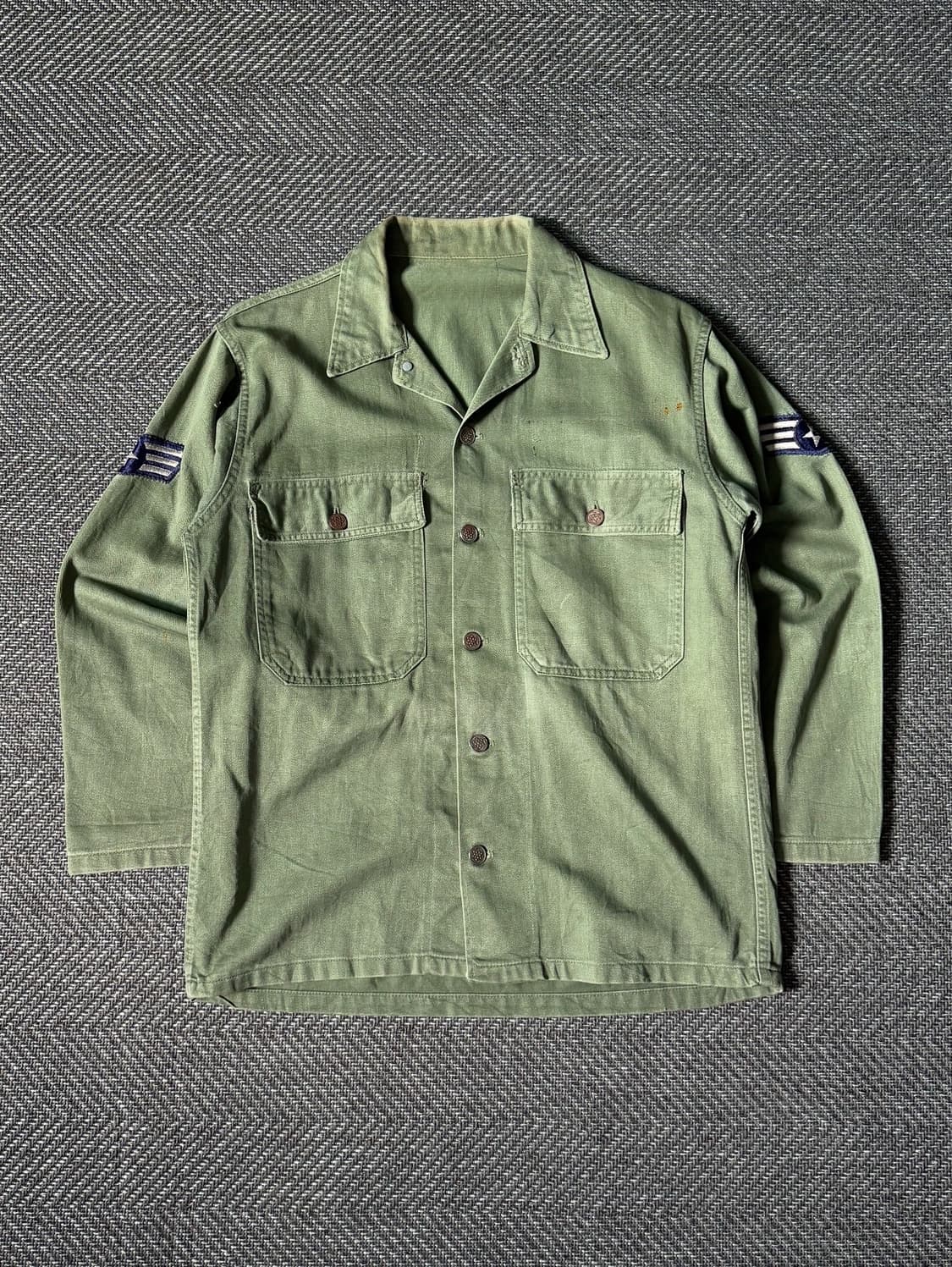 60s 미군 USAF OG-107 유틸리티 밀리터리 셔츠 (100) 상품이미지1