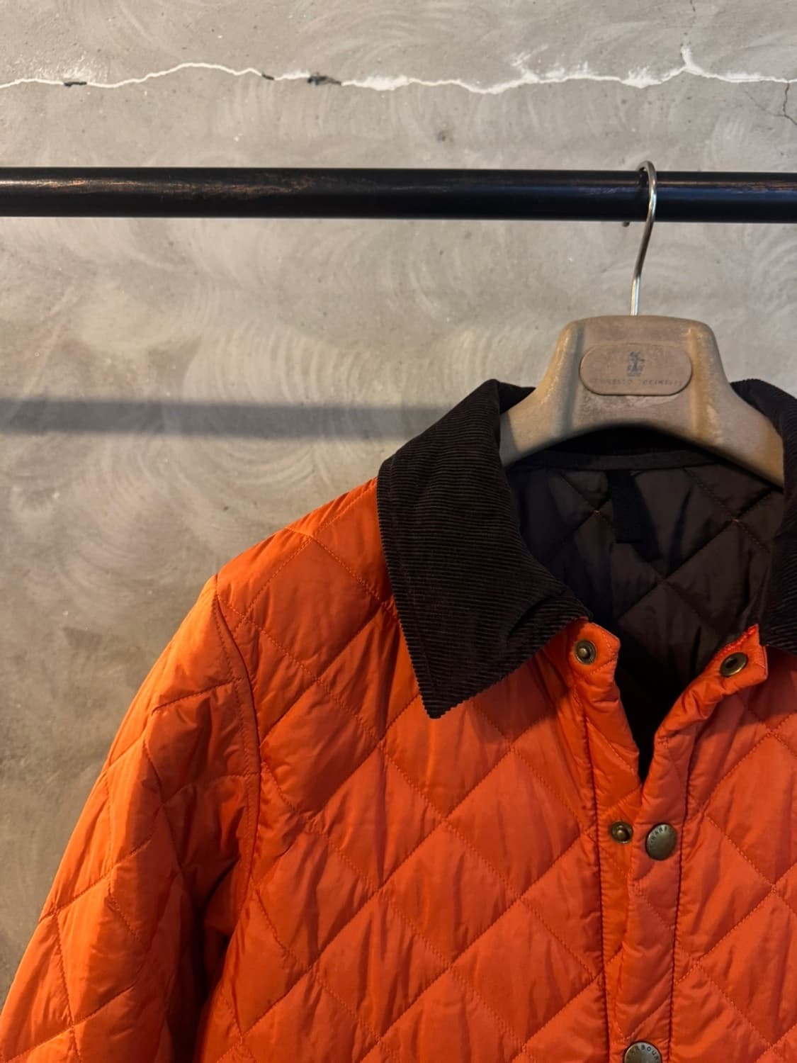 바버 오렌지 퀼팅 자켓 남 95 여 66~77 상품이미지2