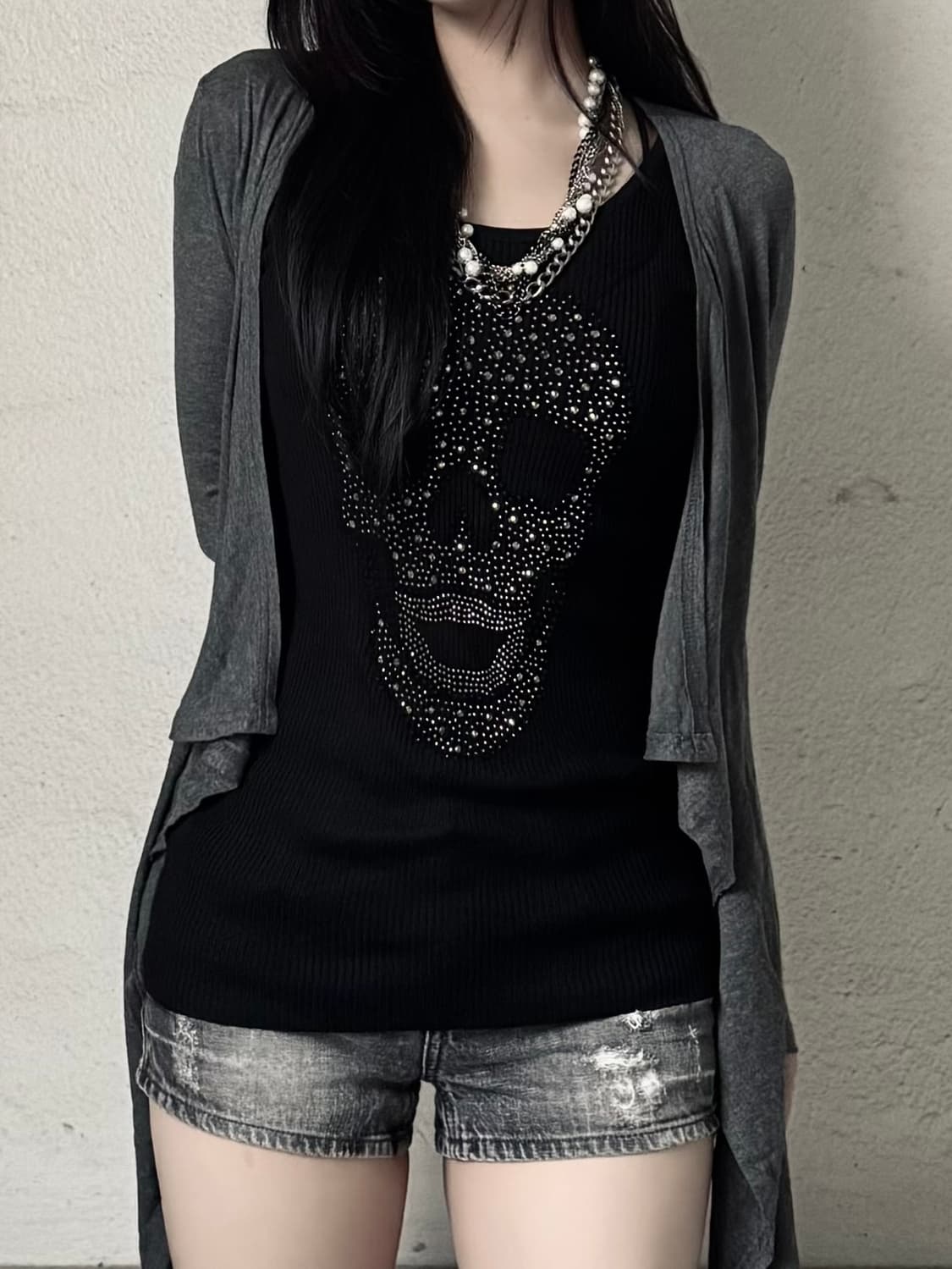 Cubic skull sleeveless 상품이미지1