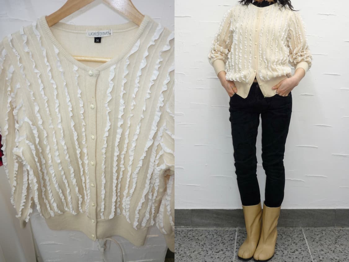 cream cascade knit cardigan 상품이미지1