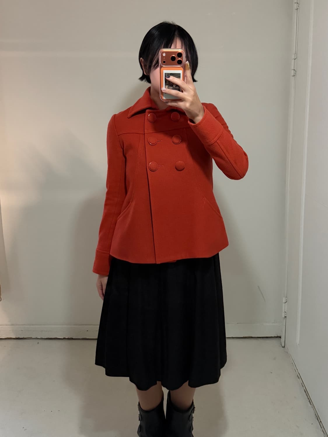 일본빈티지 브릭오렌지 숏코트 상품이미지2