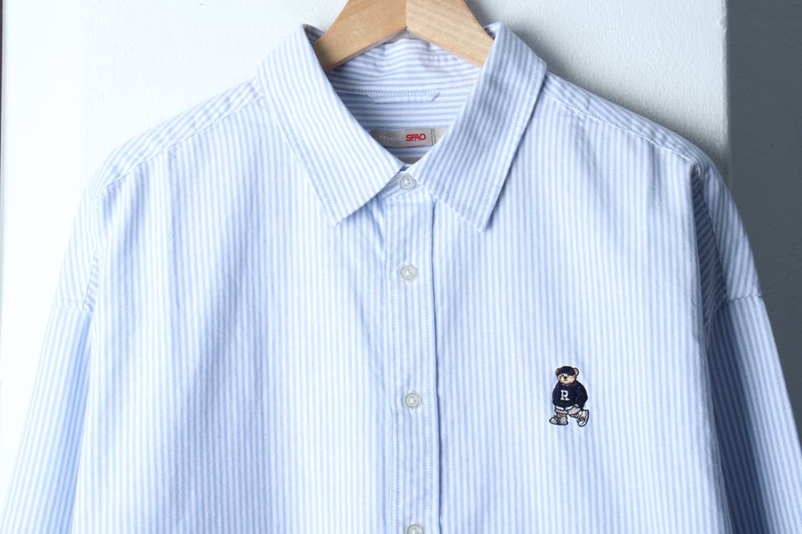 (XL-2XL) 스파오 셔츠 남방 옥스포드 스트라이프 연블루-H32353 상품이미지3