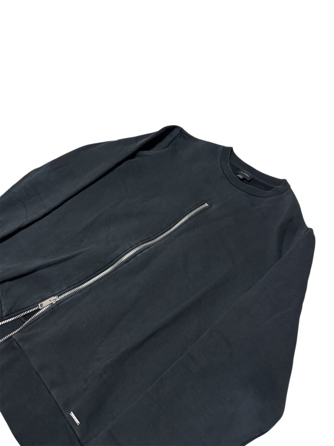 디젤 절개 지퍼 디테일 블랙 맨투맨 L 상품이미지3