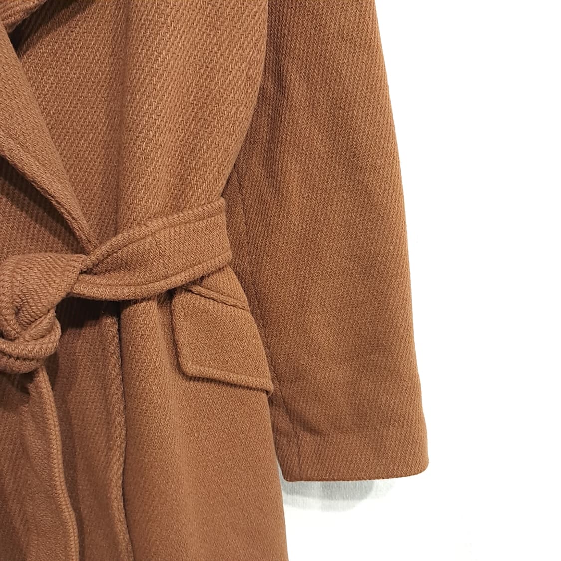CN982W L 막스앤코 브라운 울 벨티드 코트 상품이미지9