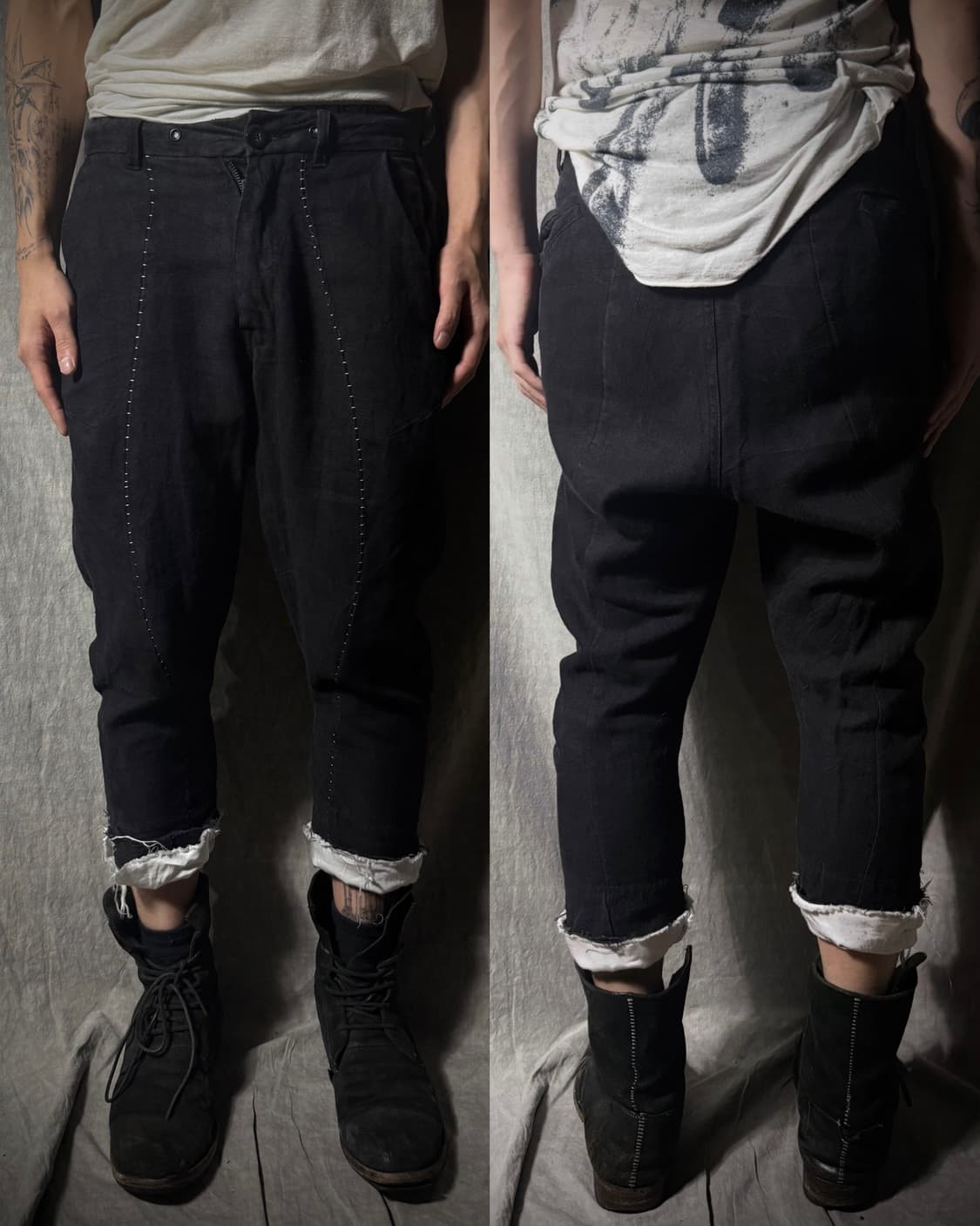 KMRii Hand-Stitched Linen Cropped Pants  상품이미지2
