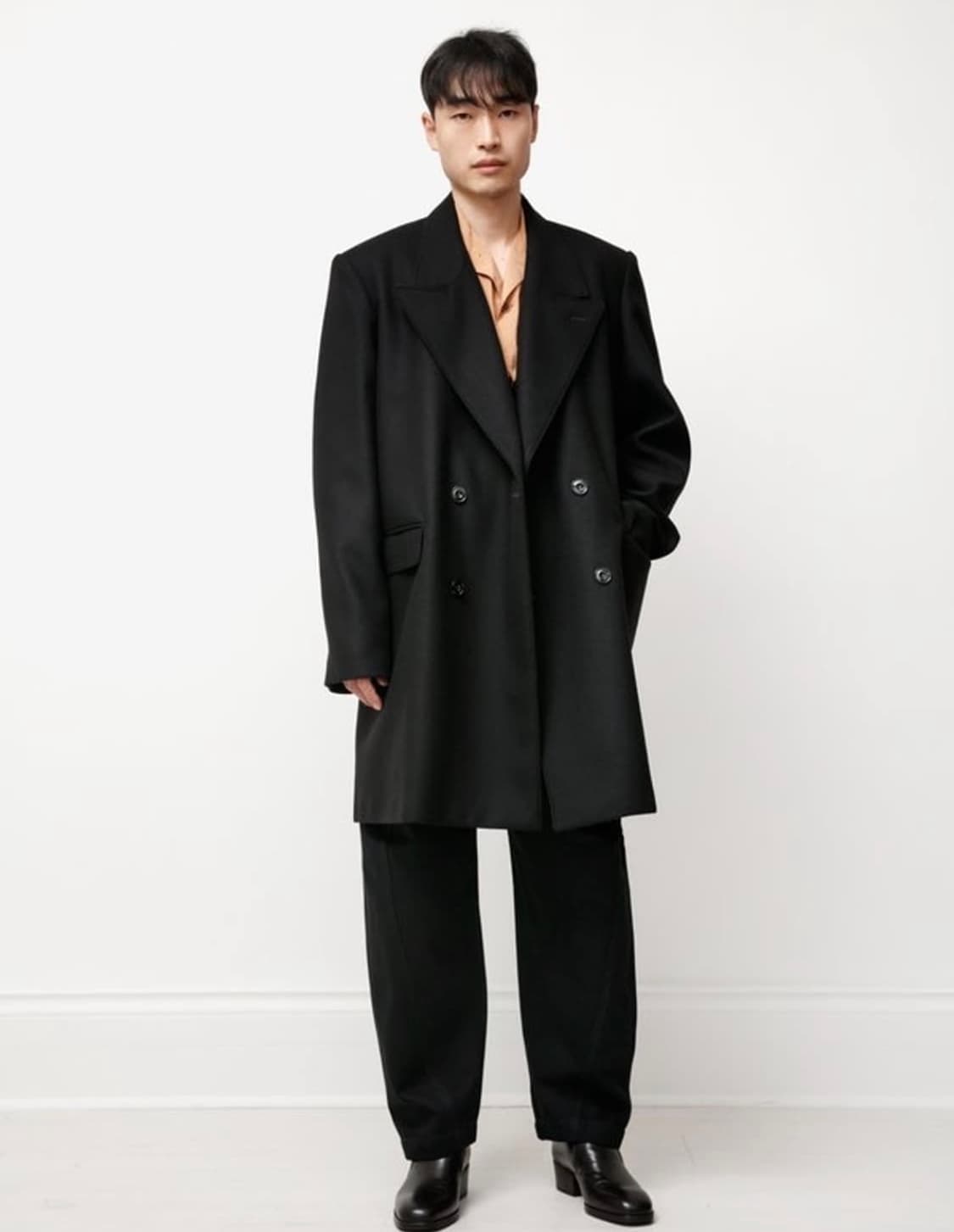 [구매] 르메르 더블브레스티드 코트 블랙 / 50 상품이미지2