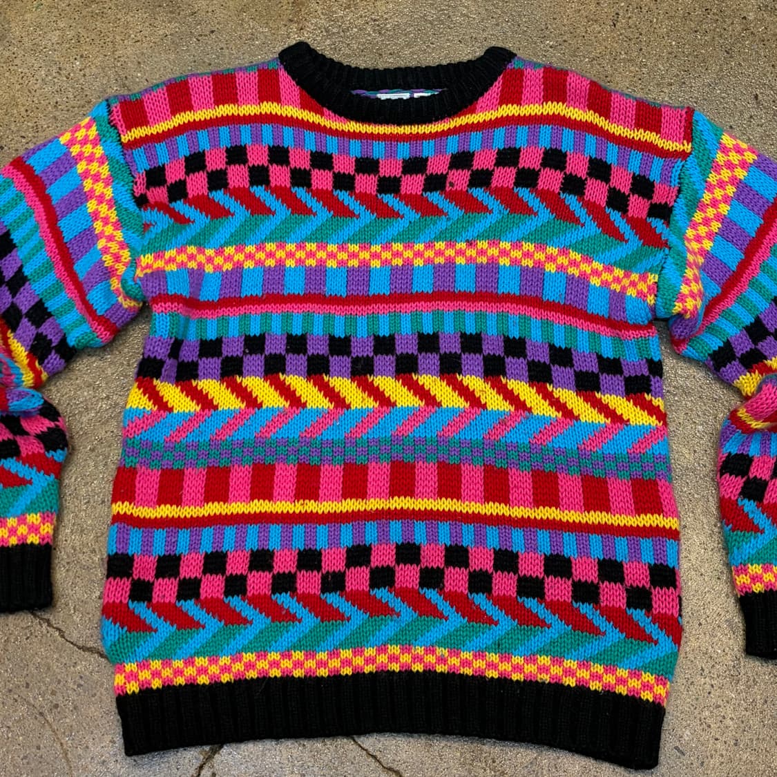 90s USA 빈티지 패턴 니트 상품이미지3