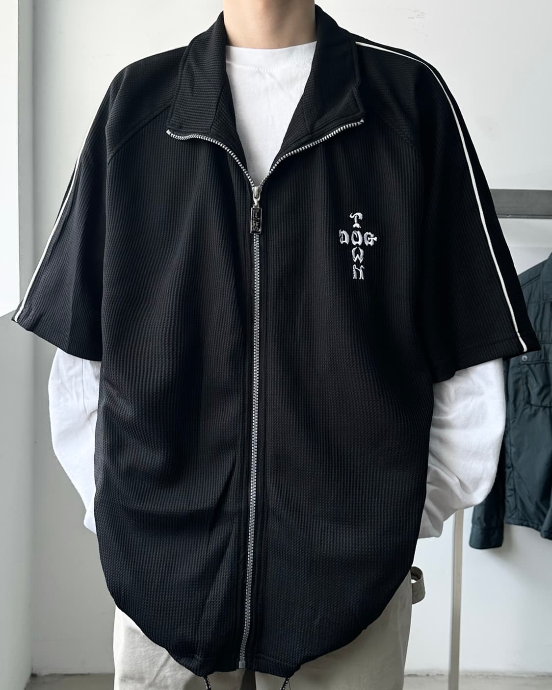 독타운 블랙 드래곤 빅 스텐실 집업 하프 셔츠 상품이미지2