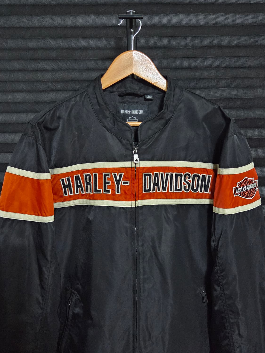 [할리데이비슨] 빅로고 자수 라인 나일론 레이싱 자켓 | 00177 상품이미지2