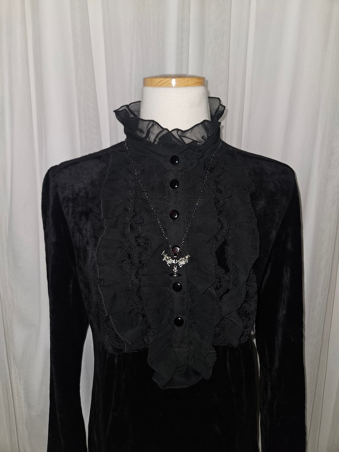 maliani 다크 고딕 공겜 히메 벨벳 블라우스 상품이미지2