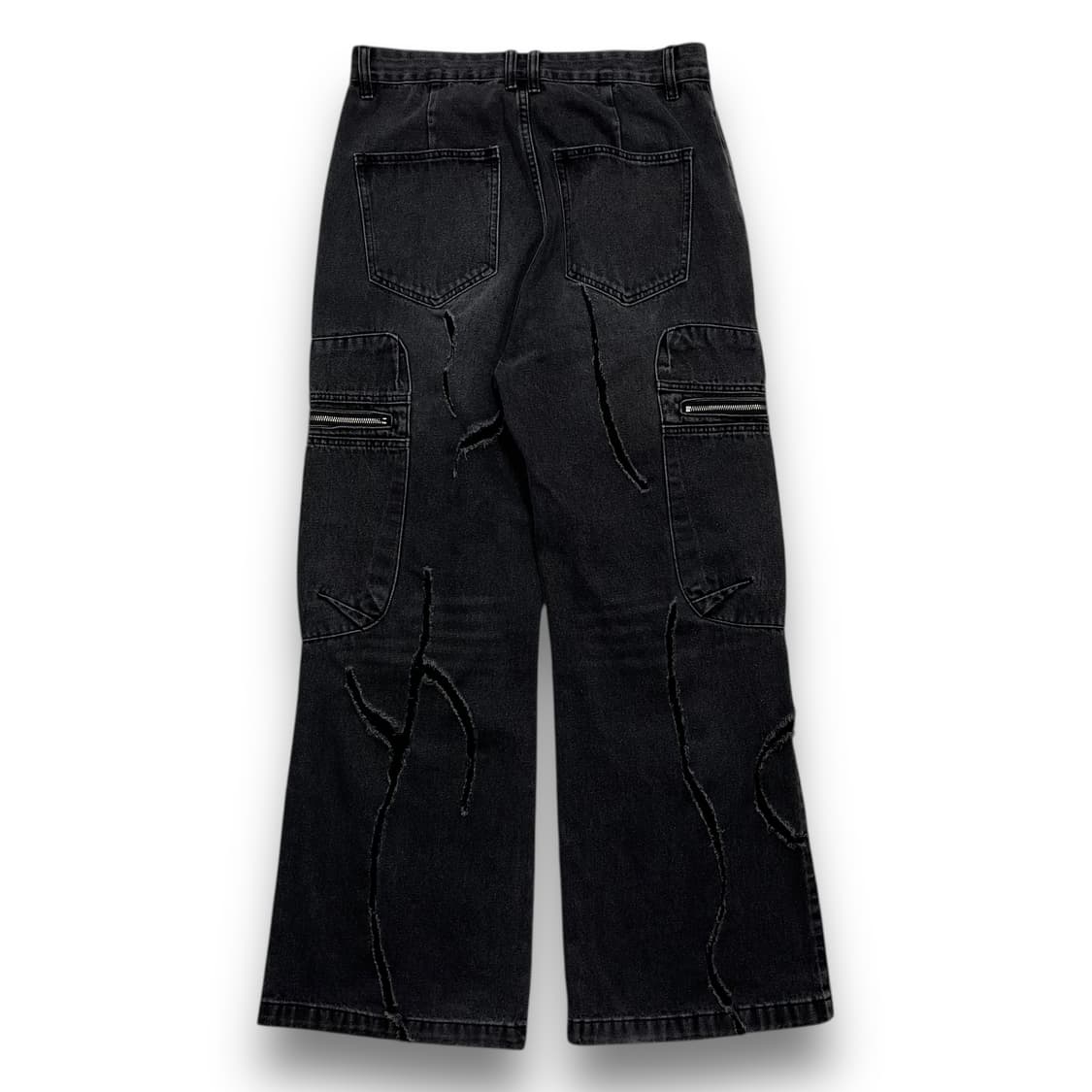 PERSON INTENTION 크랙 워시드 흑청 카고팬츠 상품이미지4