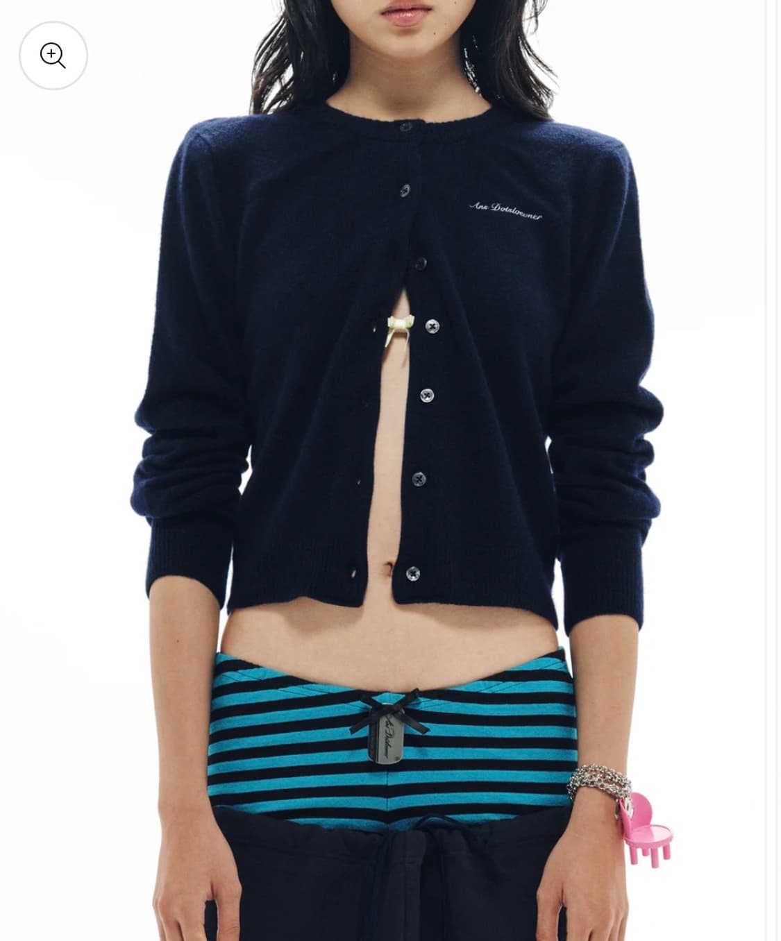 Ans dotsloevner SHOULDER DARDIGAN KNIT 상품이미지1