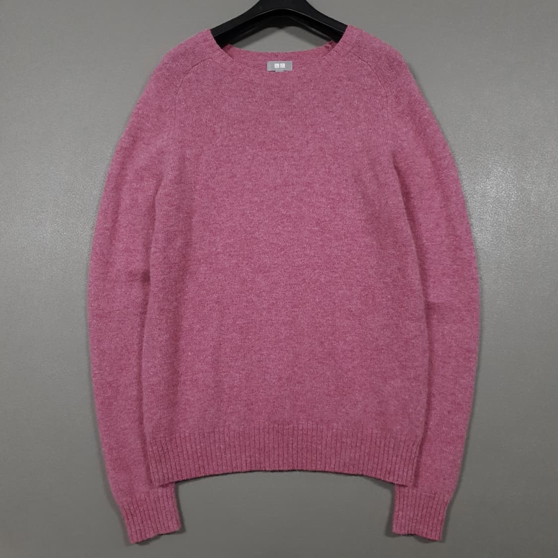 여성 M) 유니클로 울마크 퓨어 뉴 울 니트 스웨터 핑크 55-66 상품이미지1