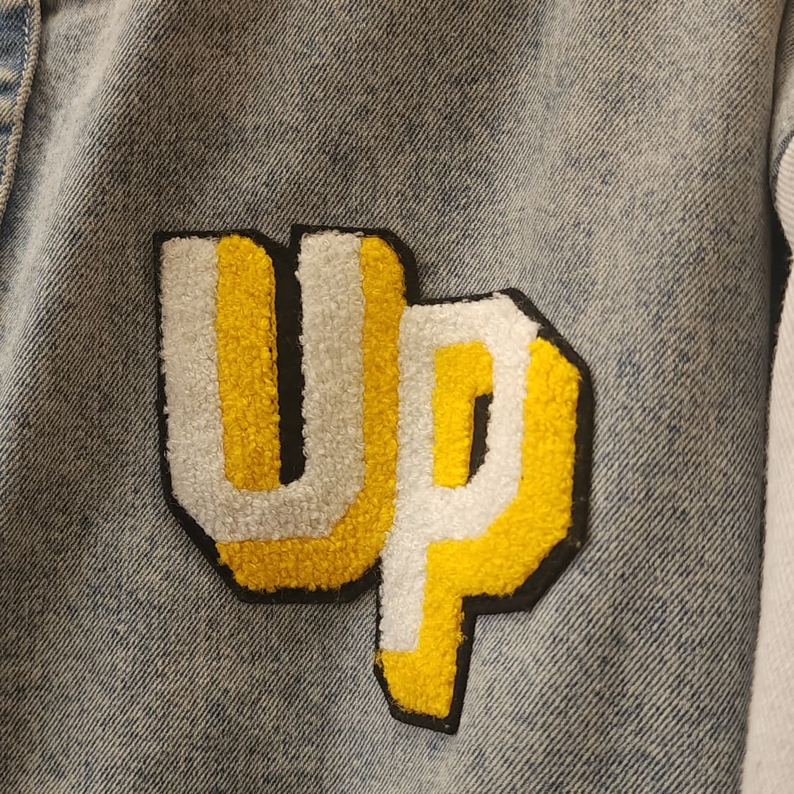 90s 빈티지 데님 바시티 자켓 봄버자켓 자수 M 상품이미지4