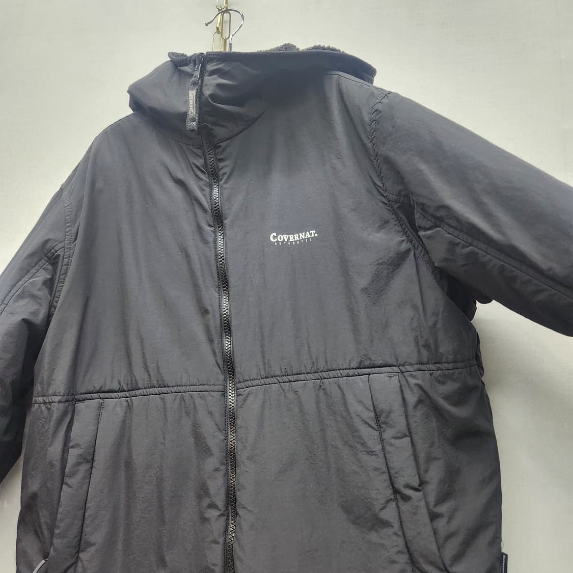 커버낫 빅로고 스트링 후리스/점퍼 후드집업M(L~XL) 남여공용 상품이미지5