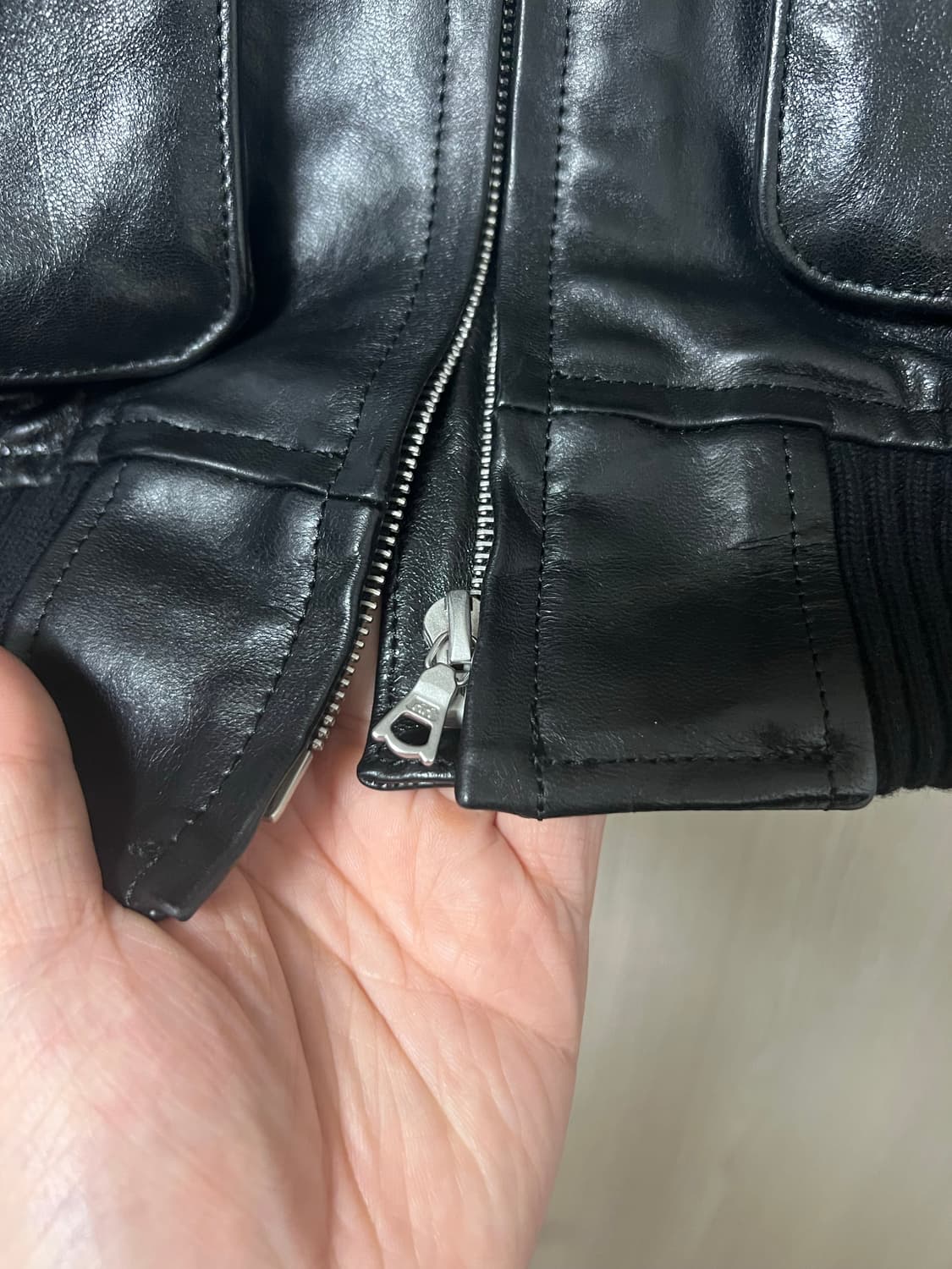 오라리/렘 레더 블루종/블랙/3 상품이미지3