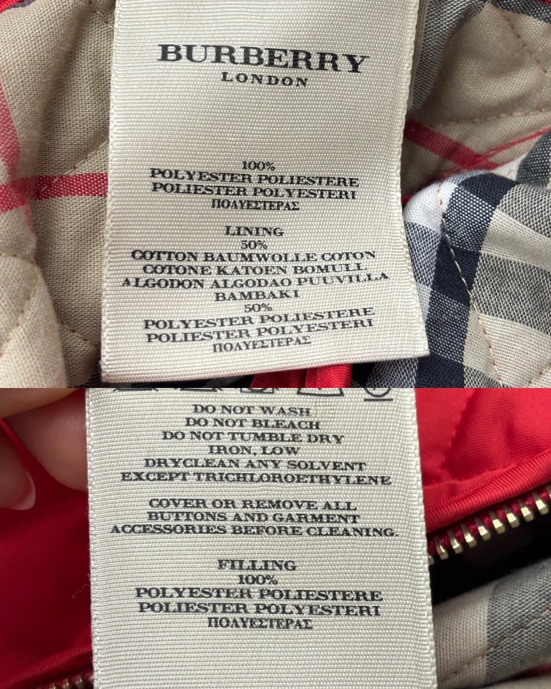 Burberry 버버리 레드 퀄팅 집업 자켓 상품이미지7