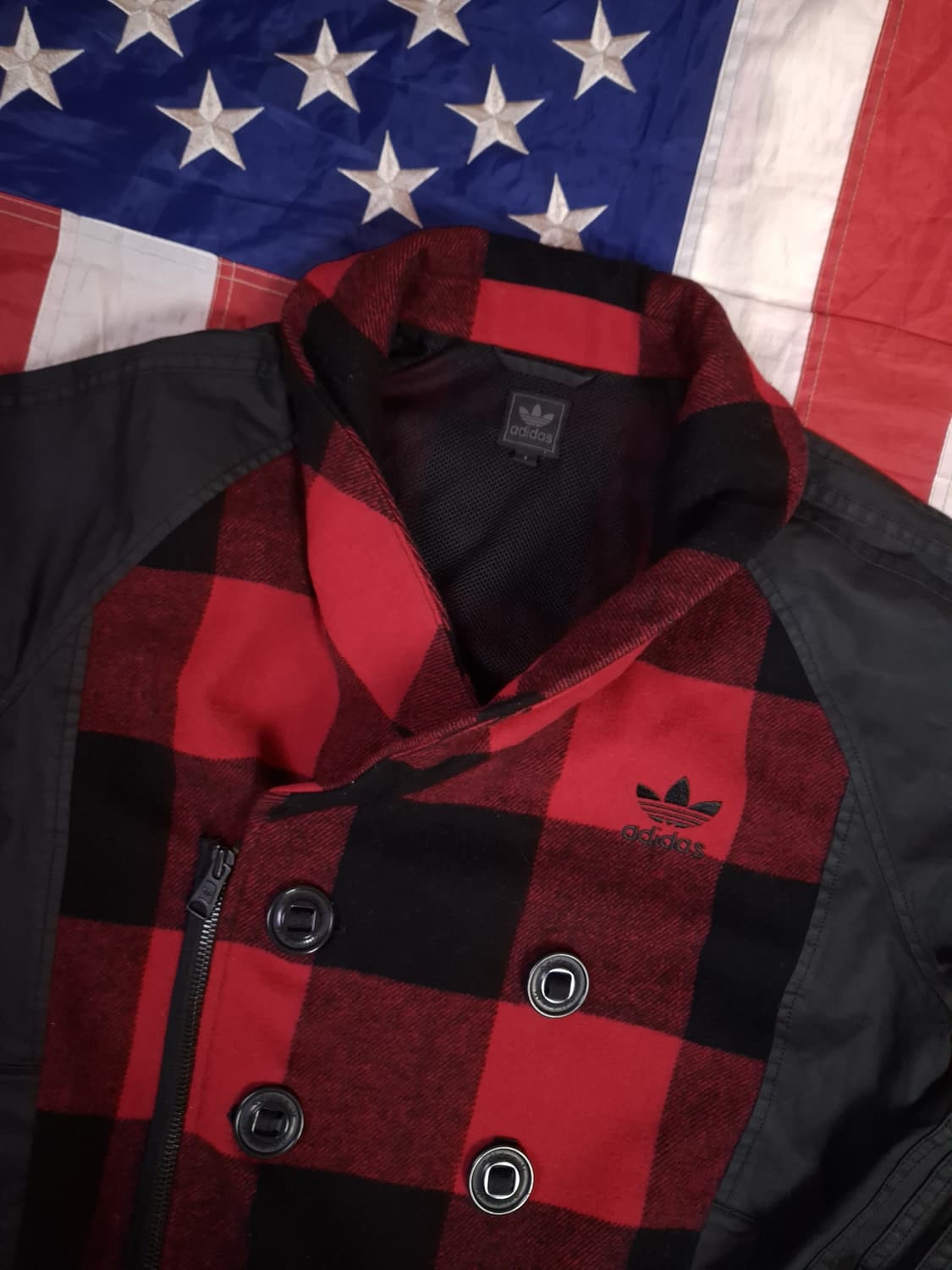 새제품급 오리지날  아디다스 버팔로체크 봄버자켓 상품이미지3