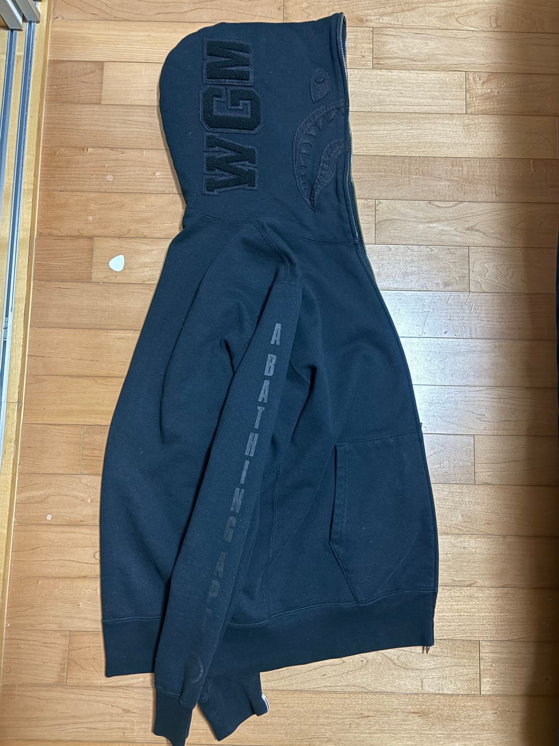 베이프 올블랙 샤크후드집업 XL 상품이미지5