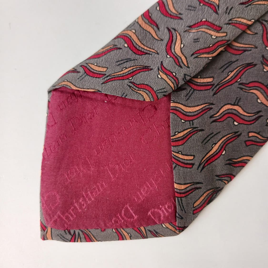크리스찬 디올 실크 브라운 패턴 넥타이 8cm A~B등급 E838 상품이미지6
