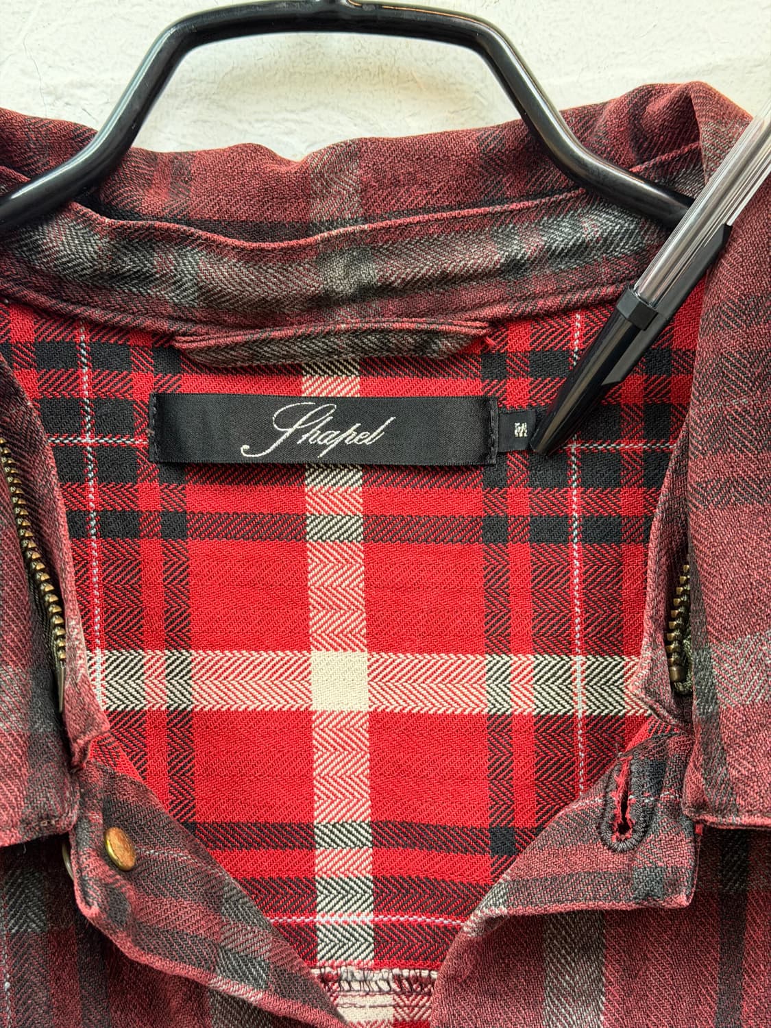 Shapel 코튼 레드 체크 자켓 M from Japan 상품이미지7