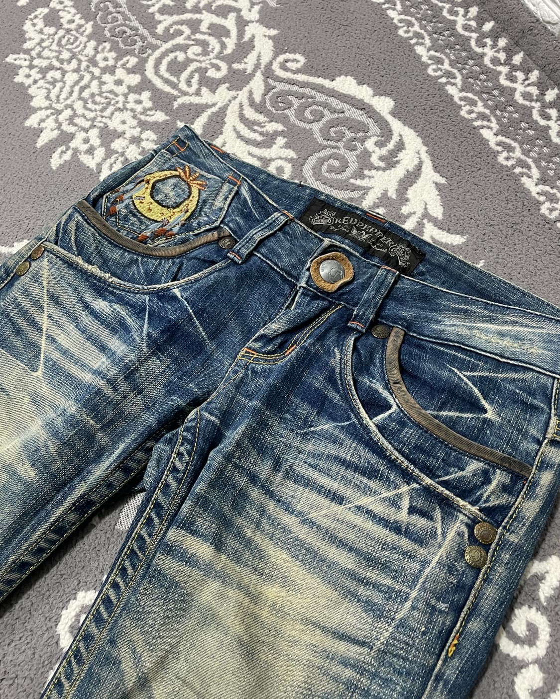 Red Pepper Double-pocket Flair Denim  상품이미지6