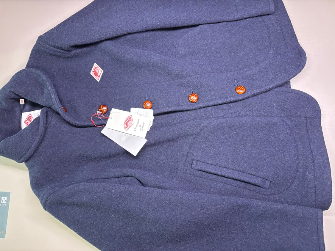 단톤 울 파일 라운드칼라 자켓 네이비 상품이미지2