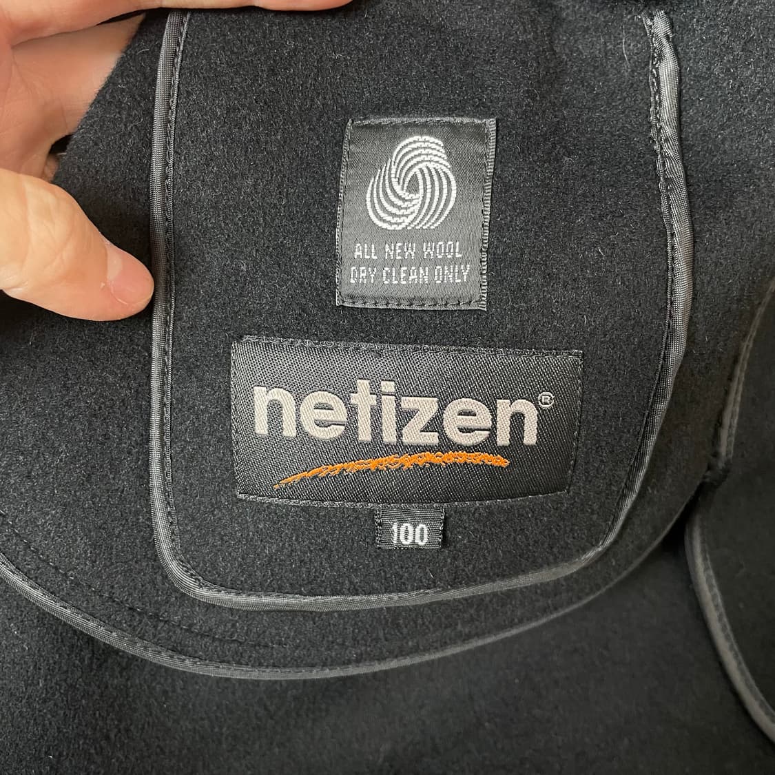 netizen 핸드메이드 울 블랙 반코트 100 상품이미지6