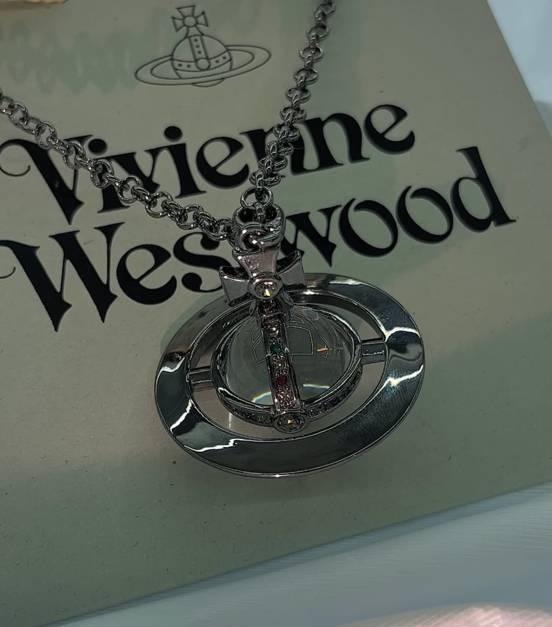 비비안우드웨스트 orb 투명 큐빅 목걸이 상품이미지1