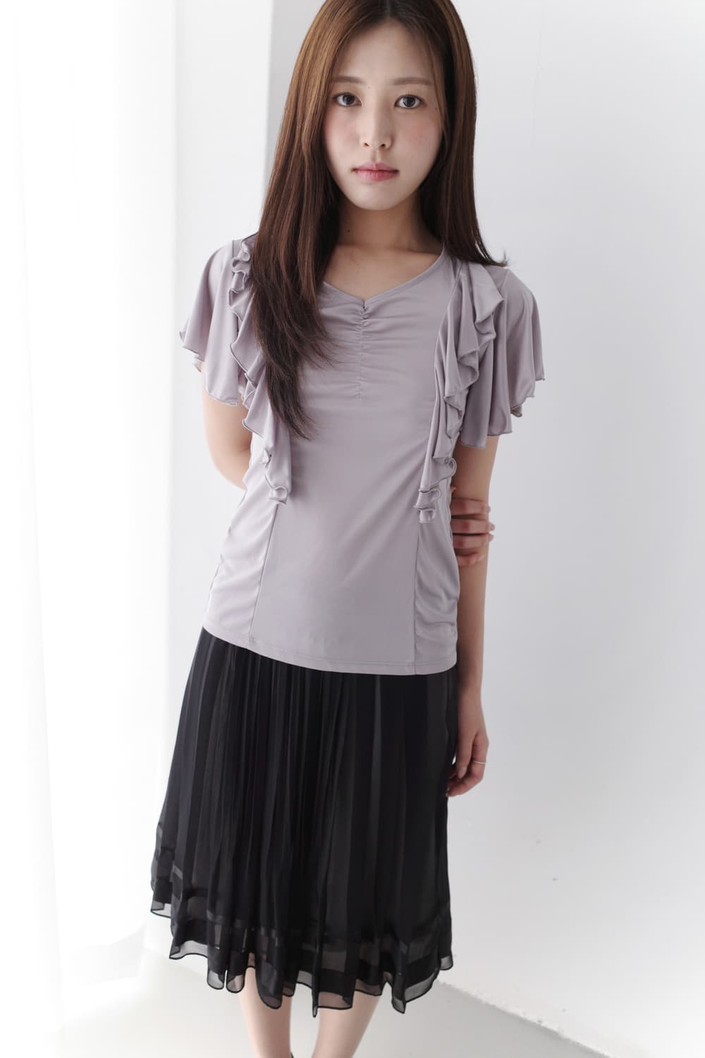 shirring frill half T 상품이미지4