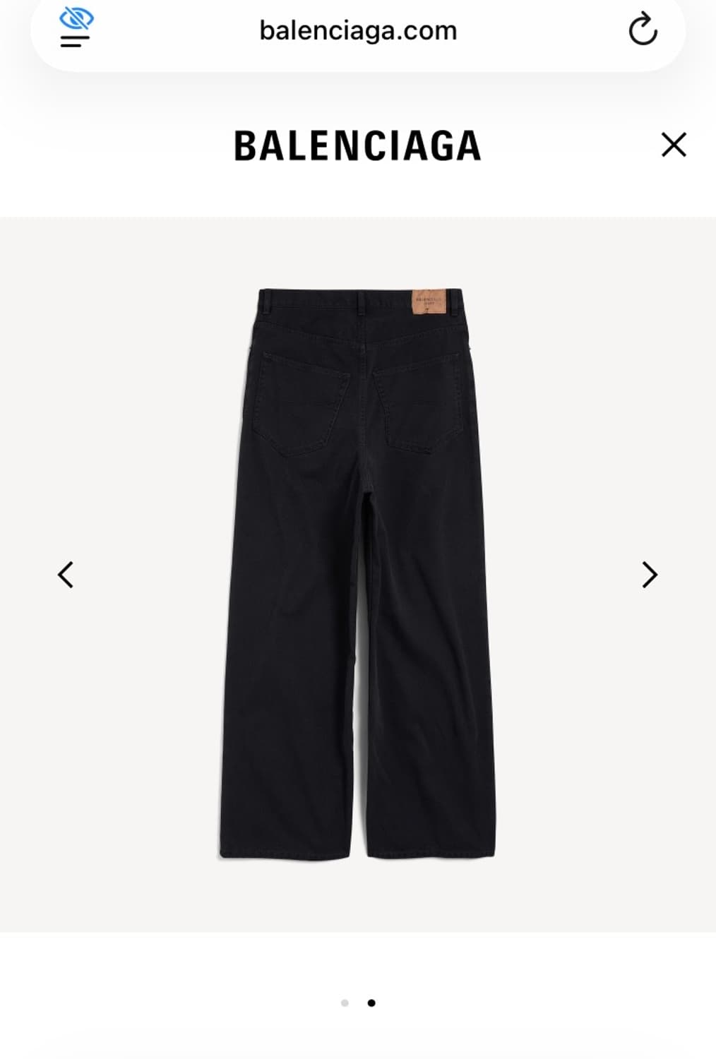 [M] 발렌시아가 블랙 소프트 이탈리안 데님 배기 팬츠 상품이미지3