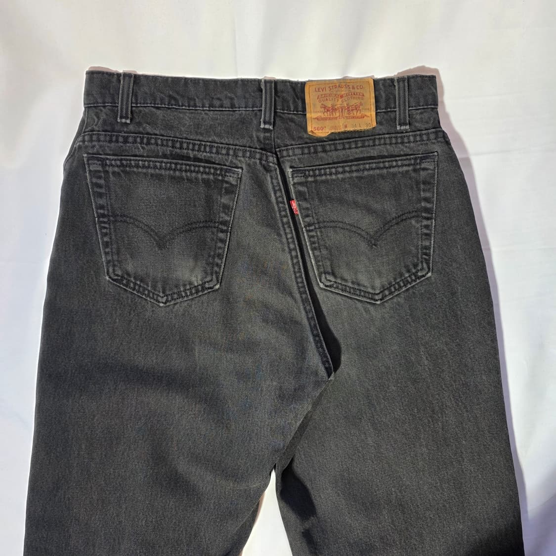 [W34L30]90s USA 리바이스 560 루즈테이퍼드핏 블랙 데님팬츠 상품이미지8